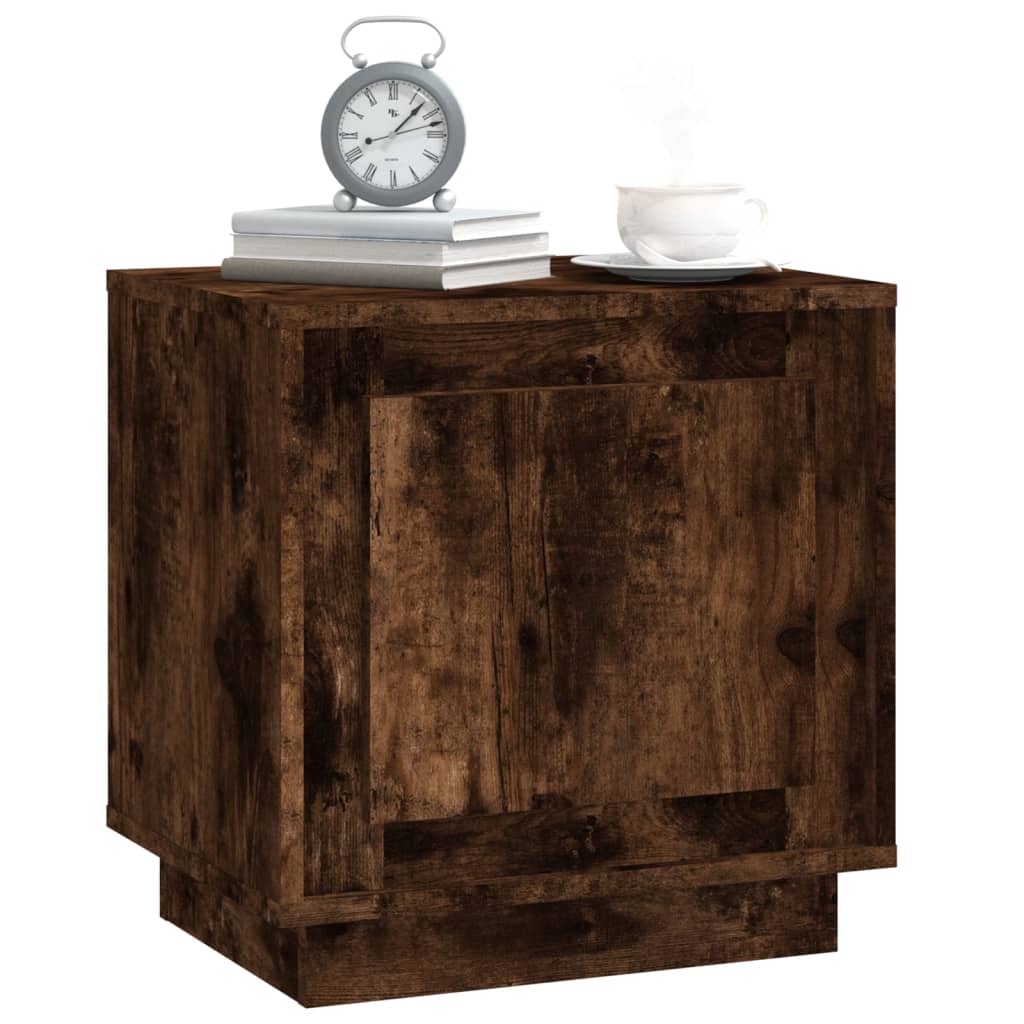 Mini table de nuit Chêne Fumé 44X35X45 cm Bois D'Ingénierie - vente privée 200007763:201336101
