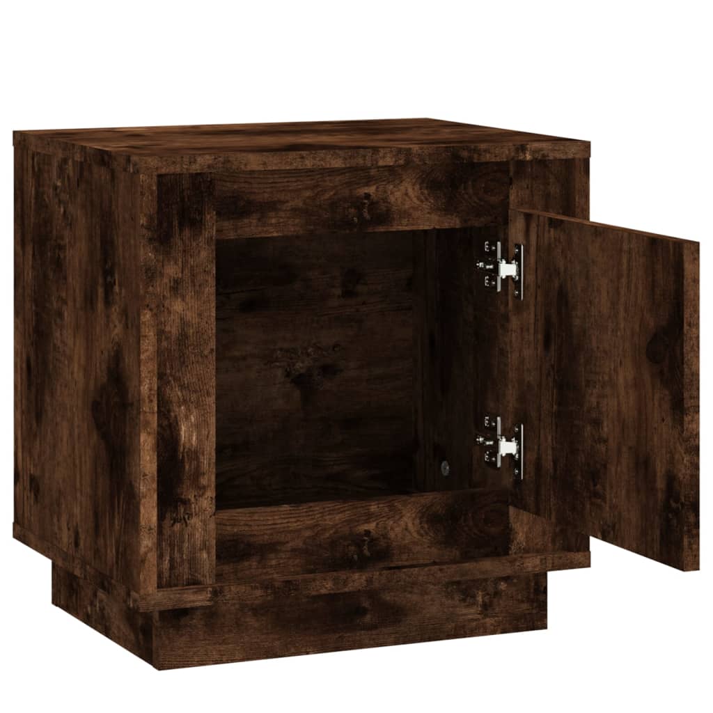 Mini table de nuit Chêne Fumé 44X35X45 cm Bois D'Ingénierie - vente privée 200007763:201336101