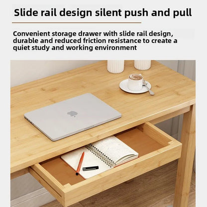 Nordic Scandinavian Style Low Study Table with Storage Drawer, Multi - Function Bamboo Wooden Desk for Dormitory Living Room - vente privée 14:20000019570X40X47 high