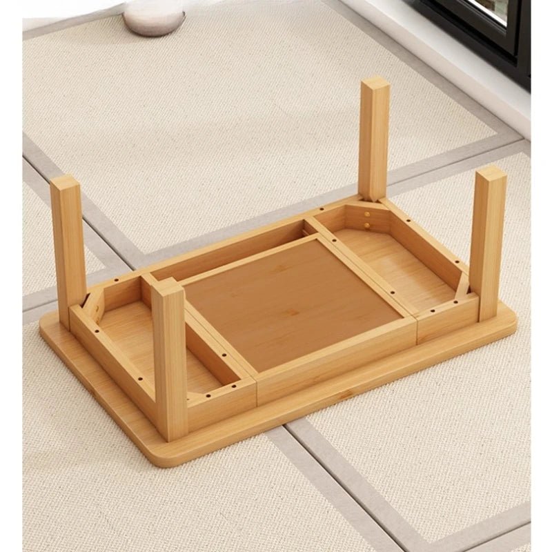 Nordic Scandinavian Style Low Study Table with Storage Drawer, Multi - Function Bamboo Wooden Desk for Dormitory Living Room - vente privée 14:20000019570X40X47 high