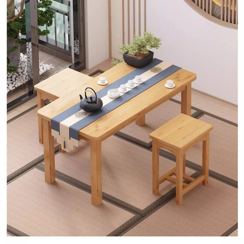 Nordic Scandinavian Style Low Study Table with Storage Drawer, Multi - Function Bamboo Wooden Desk for Dormitory Living Room - vente privée 14:20000019570X40X47 high