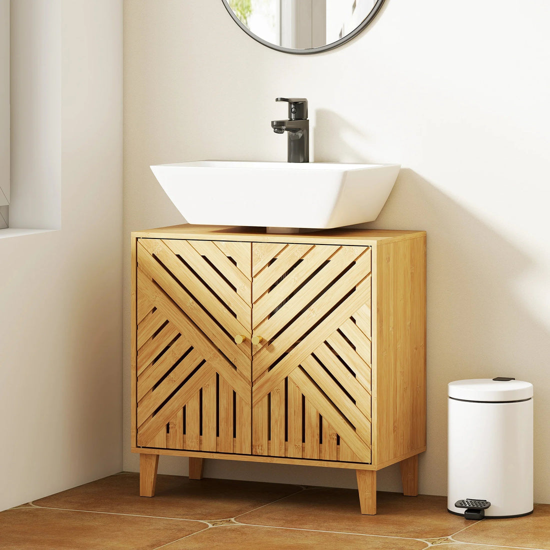 Petit meuble de rangement bas de WC 60X30X60 cm Naturel - vente privée 200007763:201336104