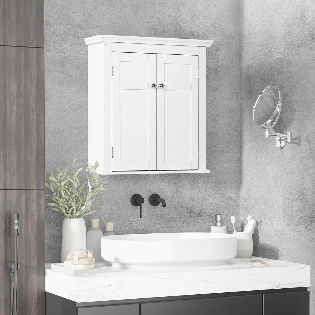 Petit meuble de rangement chambre de couleur blanche 58x24x60 cm - vente privée 200007763:201336104