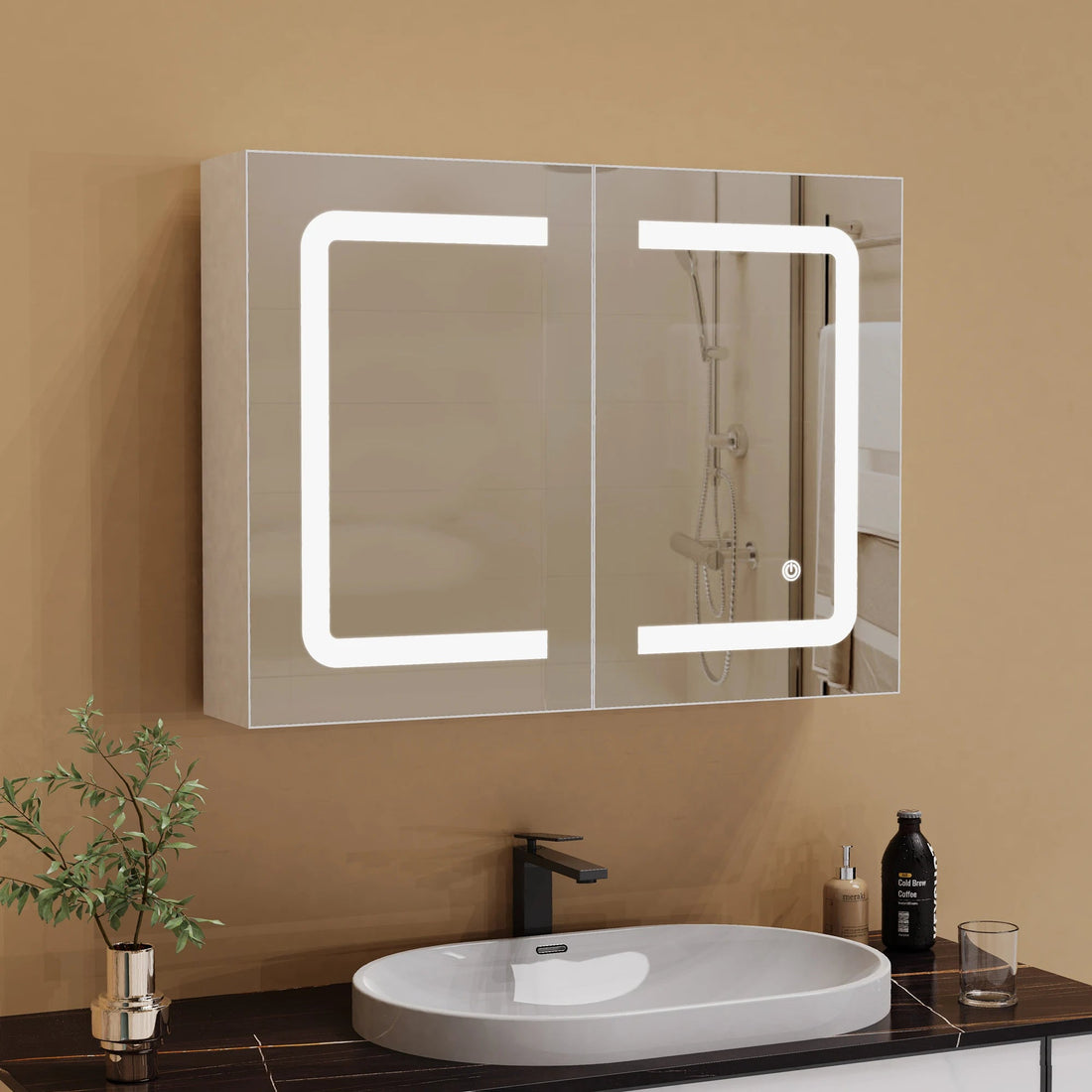 Petit meuble salle de bain mural à led - vente privée 14:29Double Door;200007763:201336101