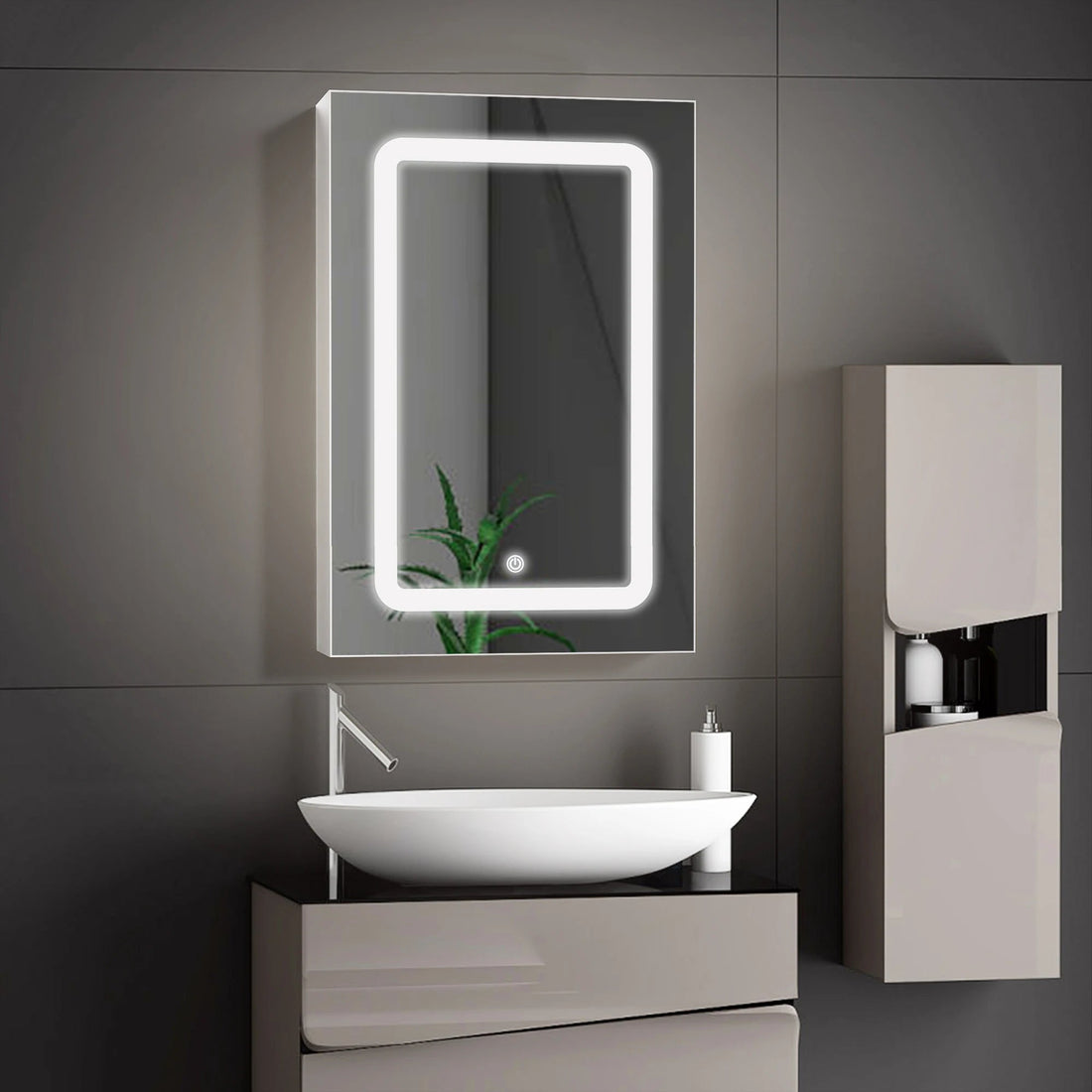 Petit meuble salle de bain mural à led - vente privée 14:771Single Door;200007763:201336101