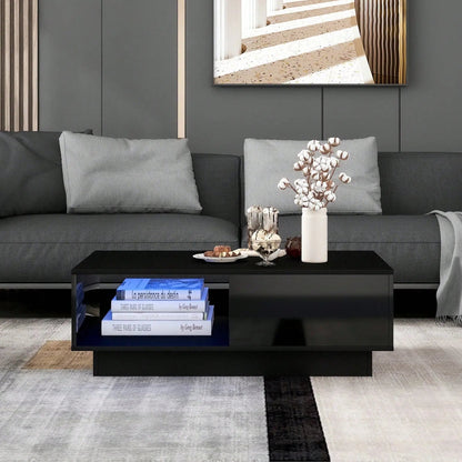 Petite table basse design rectangulaire 99 x 55 x 32 cm - vente privée 14:193Black;200007763:201336101