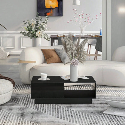 Petite table basse design rectangulaire 99 x 55 x 32 cm - vente privée 14:193Black;200007763:201336101