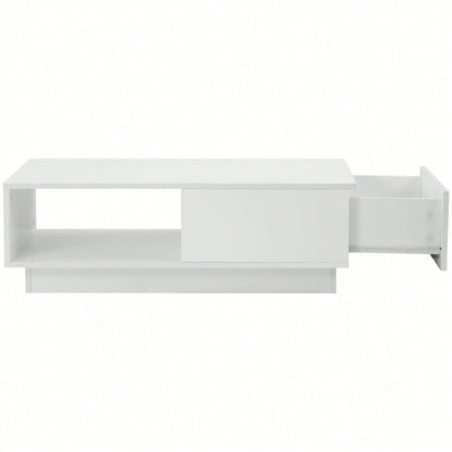 Petite table basse design rectangulaire 99 x 55 x 32 cm - vente privée 14:29White;200007763:201336101