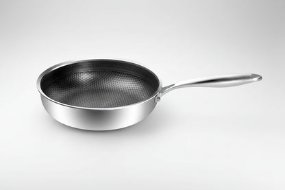 Poêle inox induction à fond alvéole 24/26CM -
