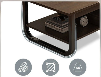 Table basse à thé noir de couleur marron - vente privée 14:200000195Type B -100cm