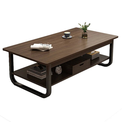 Table basse à thé noir de couleur marron - vente privée 14:200000195Type B -100cm