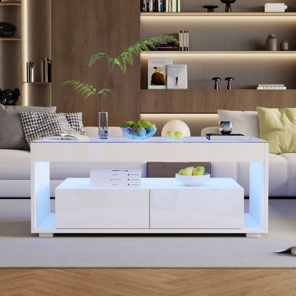 Table basse avec rangement moderne et à LED - vente privée 200007763:201336101