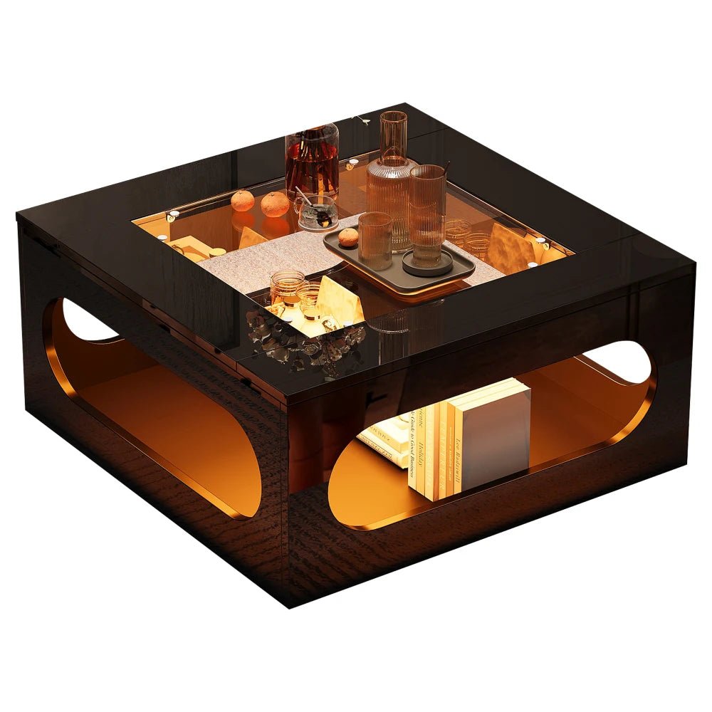 Table basse bar avec plateau verre trempé - vente privée 14:200004891Particle Board - 03;200007763:201336101