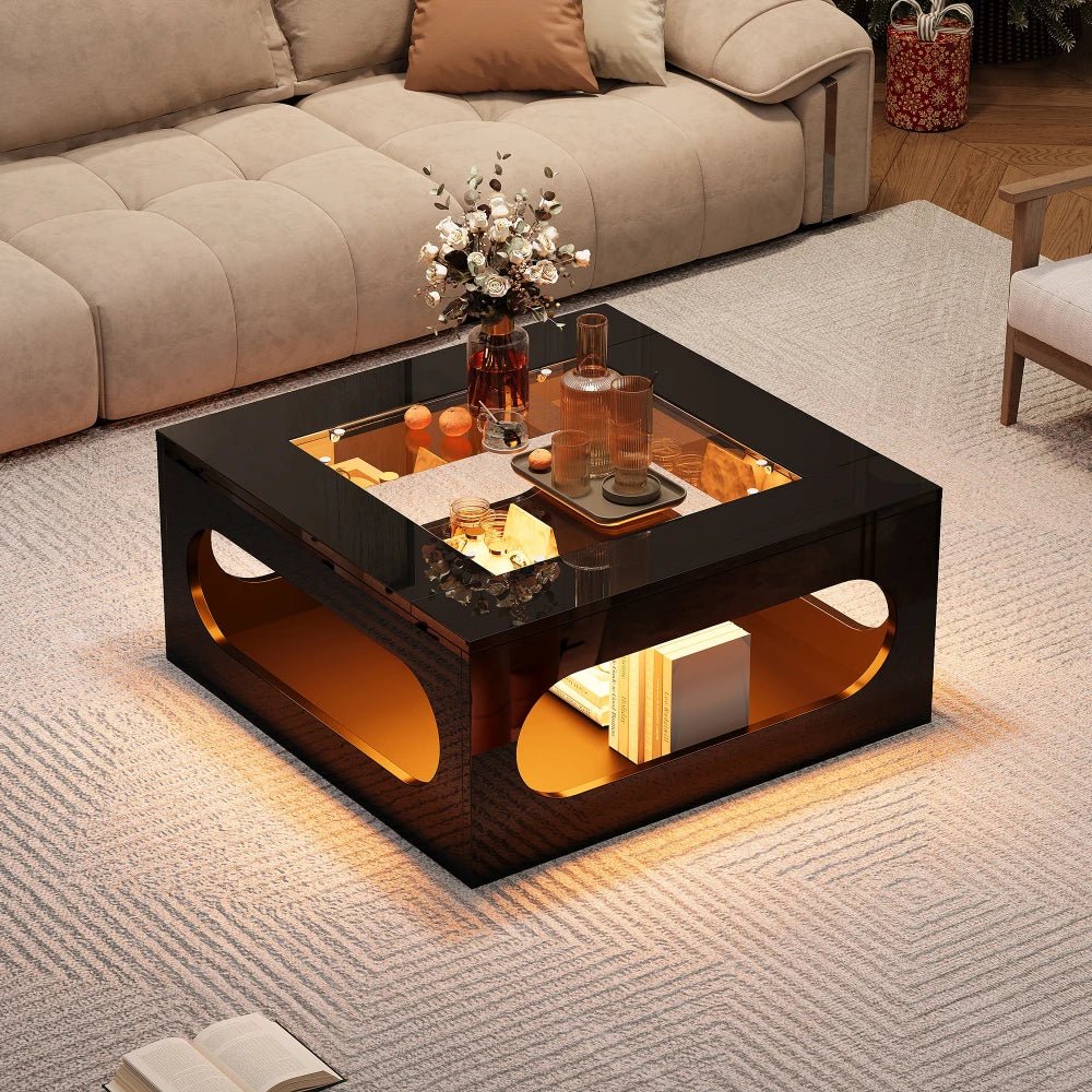 Table basse bar avec plateau verre trempé - vente privée 14:200004891Particle Board - 03;200007763:201336101