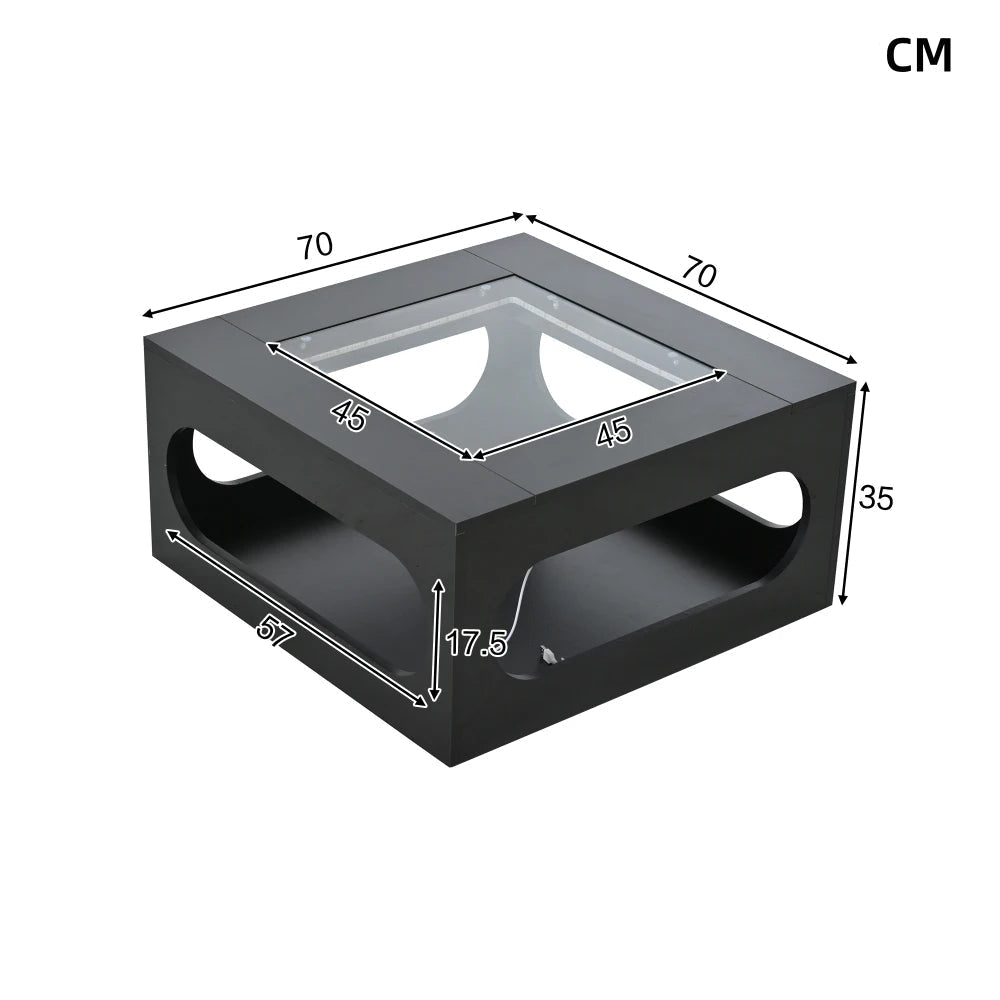 Table basse bar avec plateau verre trempé - vente privée 14:200004891Particle Board - 03;200007763:201336101
