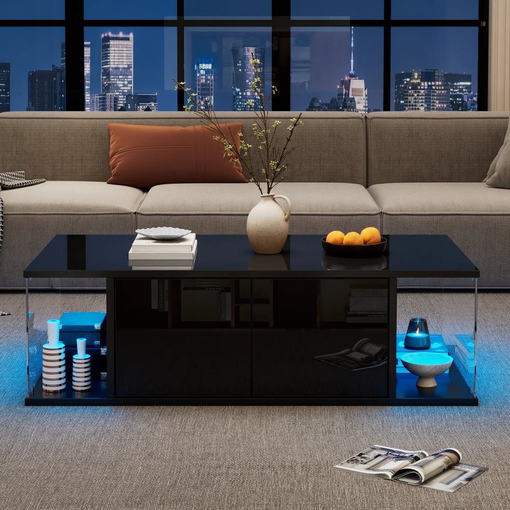 Table basse bar avec plateau verre trempé - vente privée 14:200004891Particle Board - 03;200007763:201336101