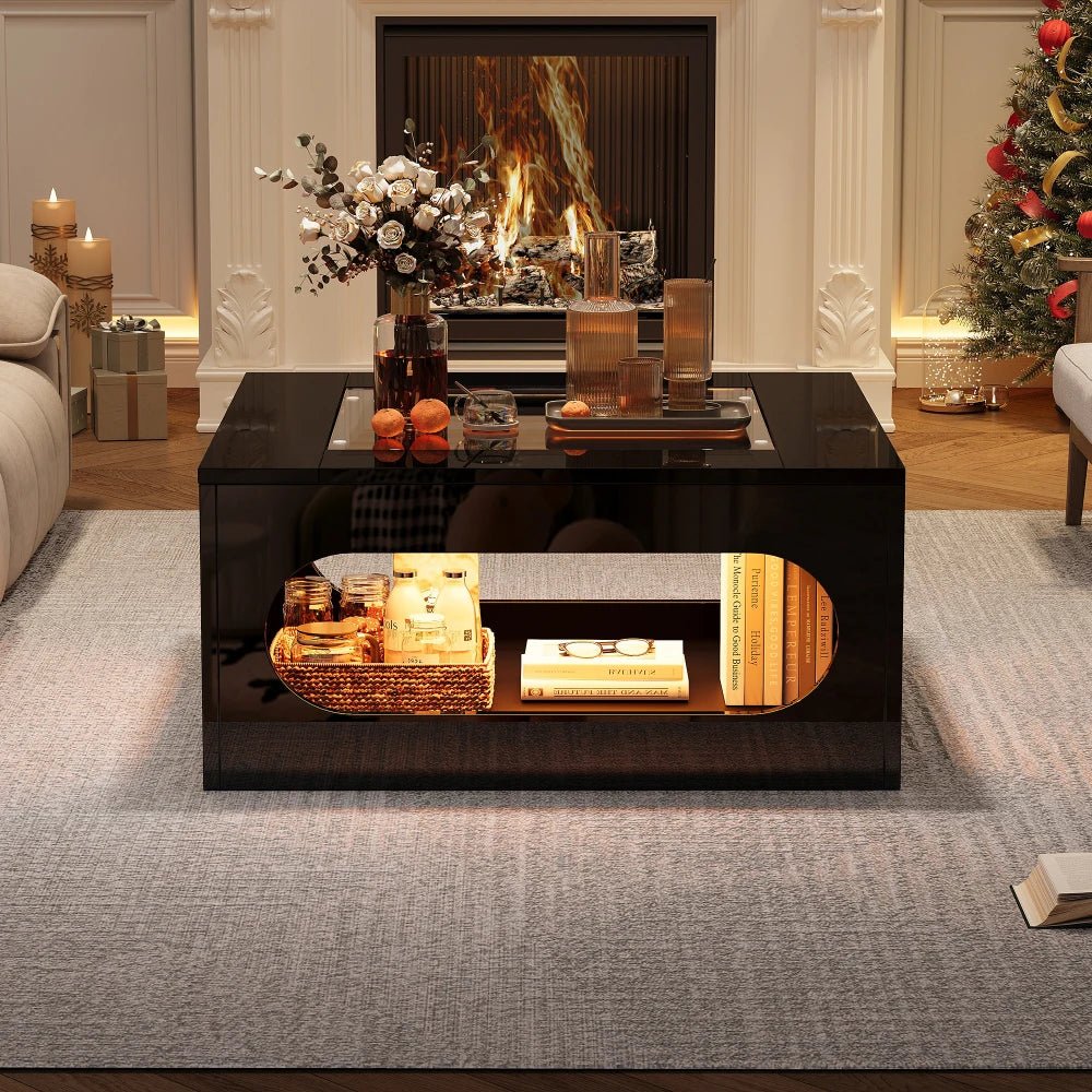 Table basse bar avec plateau verre trempé - vente privée 14:200004891Particle Board - 03;200007763:201336101
