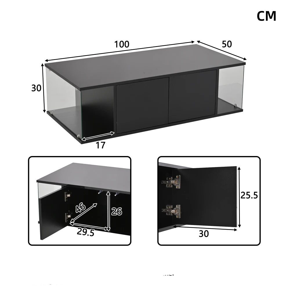 Table basse bar avec plateau verre trempé - vente privée 14:200004891Particle Board - 03;200007763:201336101