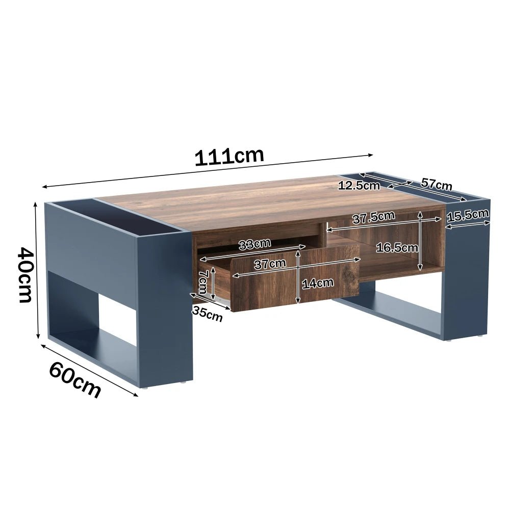 Table basse blanc scandinave 105 X 60 X 40 Cm - vente privée 14:193natural+deep blue;200007763:201336101