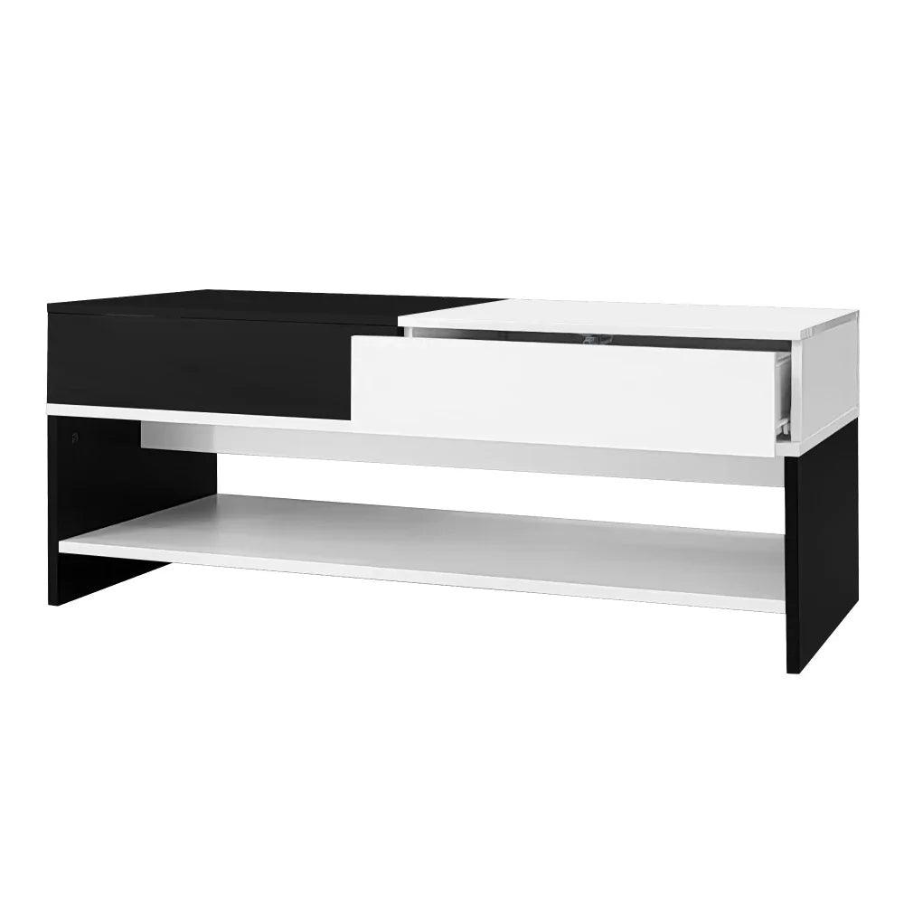 Table basse blanc scandinave 105 X 60 X 40 Cm - 14:193natural+deep blue;200007763:201336101