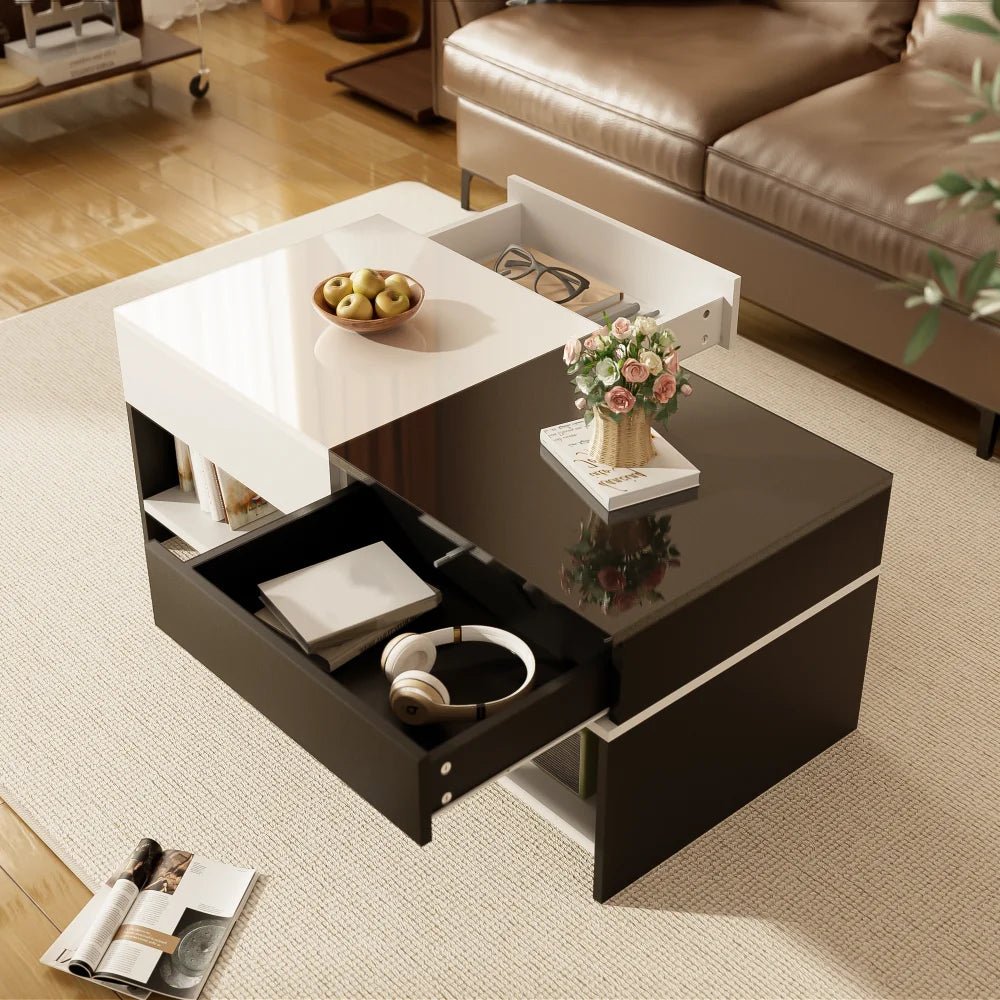 Table basse blanc scandinave 105 X 60 X 40 Cm - vente privée 14:193natural+deep blue;200007763:201336101