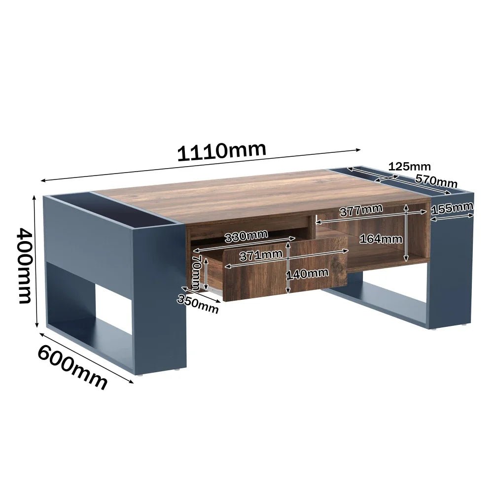 Table basse blanc scandinave 105 X 60 X 40 Cm - vente privée 14:193natural+deep blue;200007763:201336101