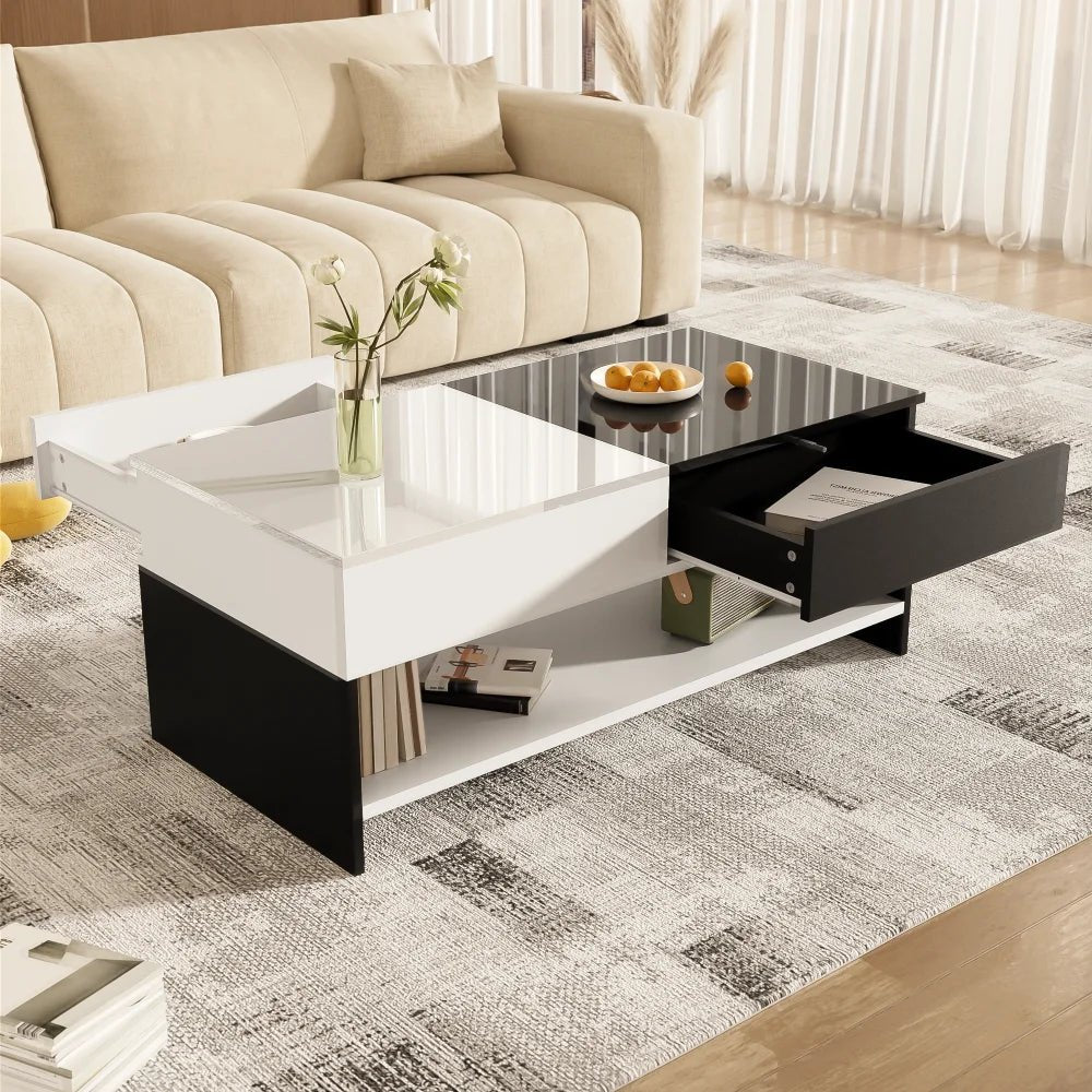 Table basse blanc scandinave 105 X 60 X 40 Cm - vente privée 14:193natural+deep blue;200007763:201336101