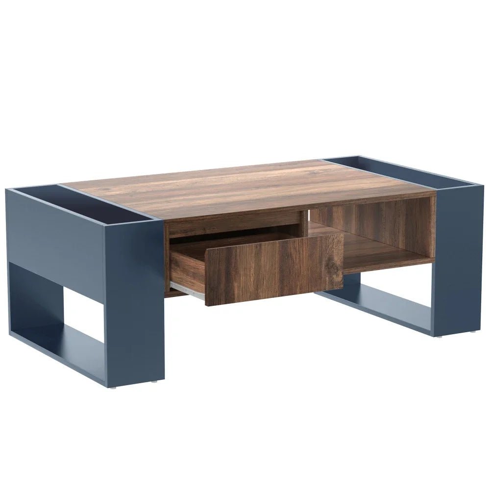 Table basse blanc scandinave 105 X 60 X 40 Cm - vente privée 14:193natural+deep blue;200007763:201336101