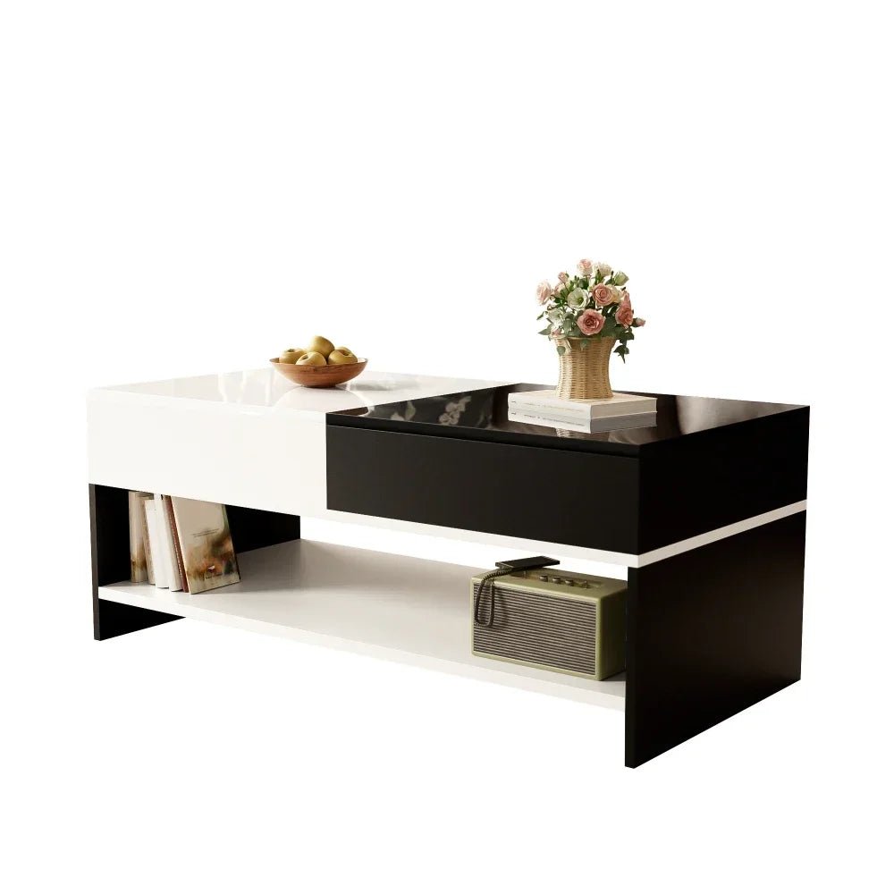 Table basse blanc scandinave 105 X 60 X 40 Cm - vente privée 14:193natural+deep blue;200007763:201336101