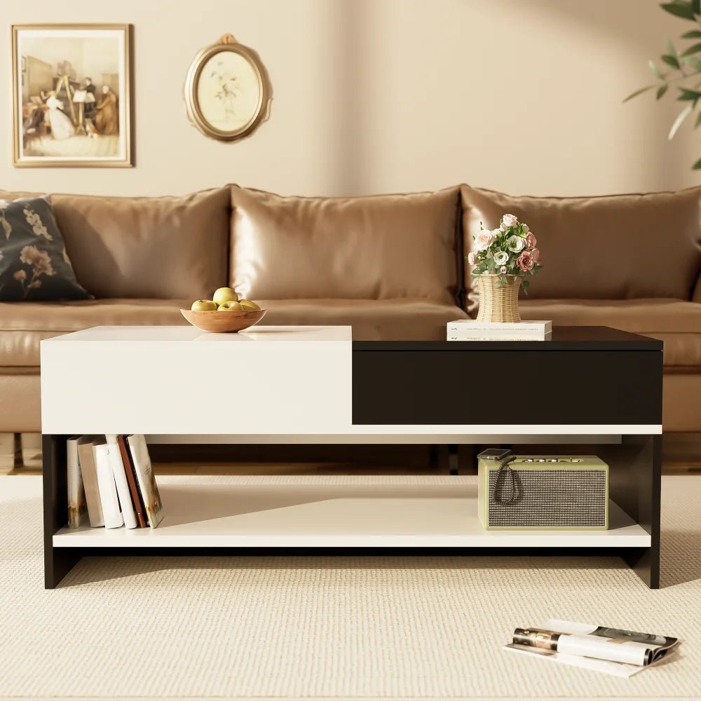 Table basse blanc scandinave 105 X 60 X 40 Cm - vente privée 14:193natural+deep blue;200007763:201336101
