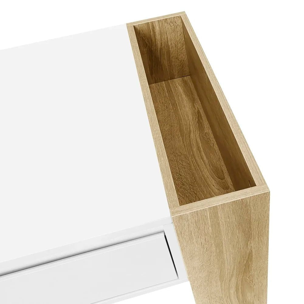 Table basse blanc scandinave 105 X 60 X 40 Cm - 14:193natural+deep blue;200007763:201336101