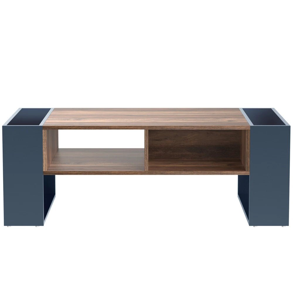 Table basse blanc scandinave 105 X 60 X 40 Cm - 14:193natural+deep blue;200007763:201336101