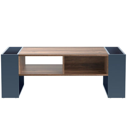 Table basse blanc scandinave 105 X 60 X 40 Cm - 14:193natural+deep blue;200007763:201336101