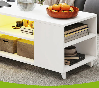 Table basse blanche multi compartiments - vente privée 14:29;200007763:201336101
