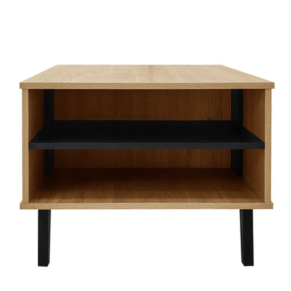 Table basse bois avec 4 pieds artisanal premium 100x60x45cm - vente privée 14:200004889NaturalParticleBoard;200007763:201336342