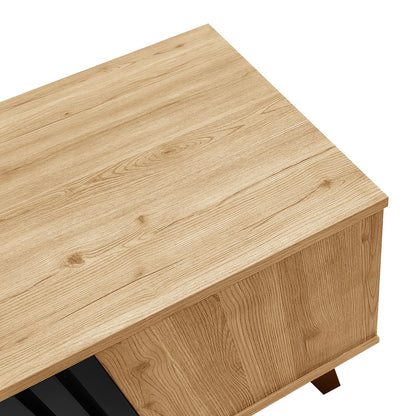 Table basse bois avec 4 pieds artisanal premium 100x60x45cm - vente privée 14:200004889NaturalParticleBoard;200007763:201336342