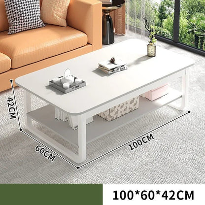 Table basse bois blanc en forme de rectangle - vente privée 14:173100cm