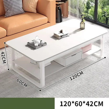 Table basse bois blanc en forme de rectangle - vente privée 14:200006152120cm