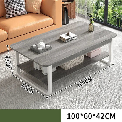 Table basse bois blanc en forme de rectangle - vente privée 14:365458100cm