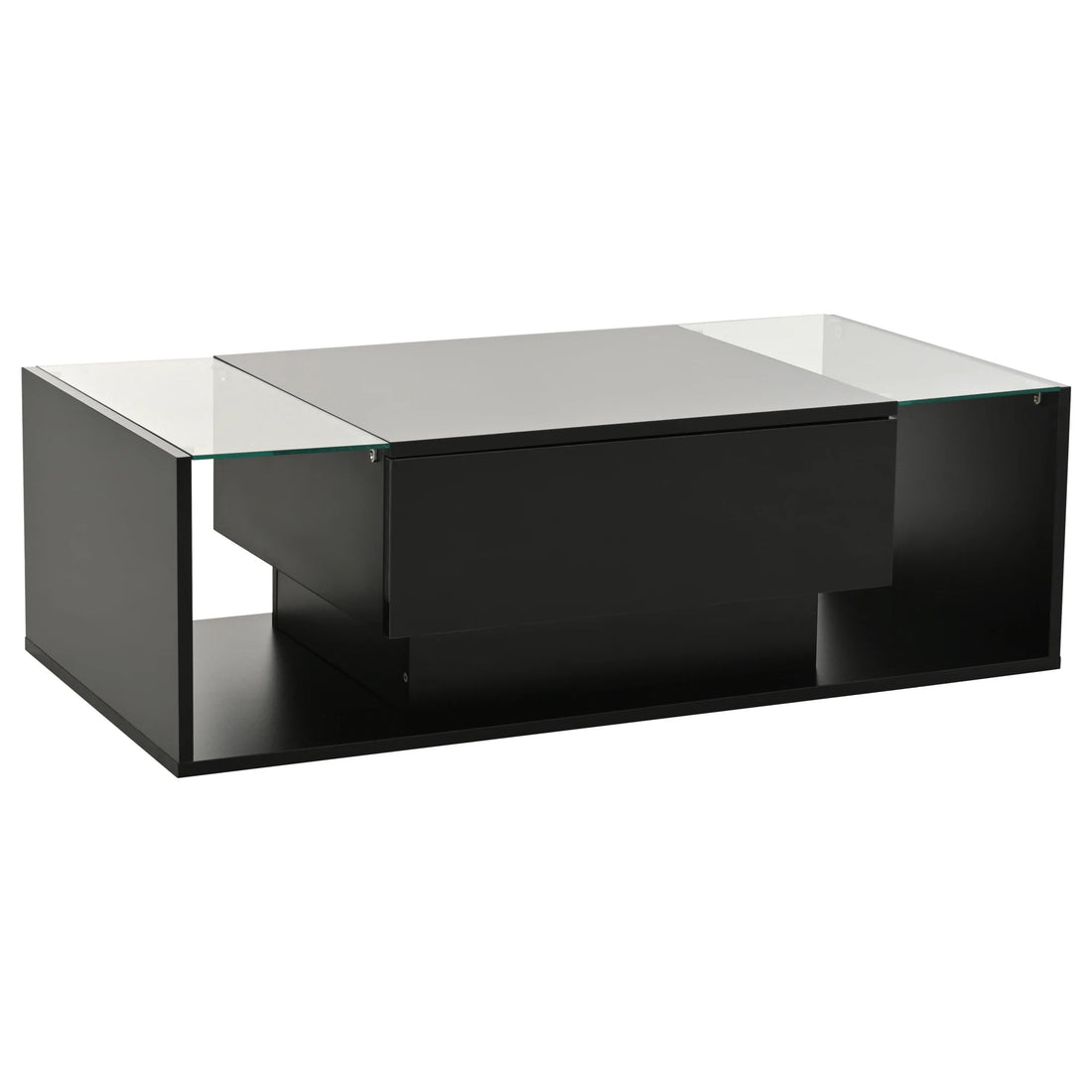 Table basse bois blanche et verre + led lumineux - vente privée 14:193;200007763:201336101