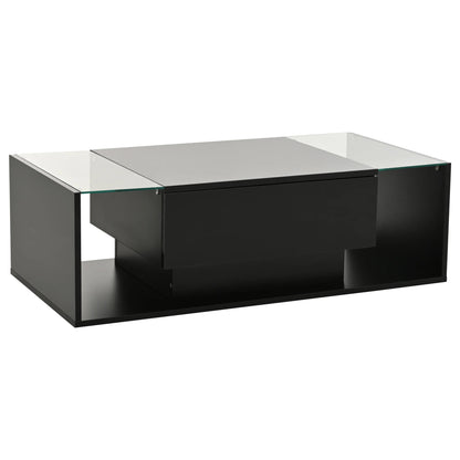 Table basse bois blanche et verre + led lumineux - vente privée 14:193;200007763:201336101