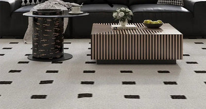 Table basse bois carré avec rayure en déco - vente privée 14:1732-piece set-80CM