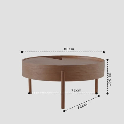 Table basse bois clair scandinave ronde avec rangement - vente privée 14:173Peach colored  L