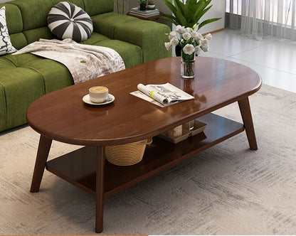 Table basse bois design à doubles plateaux - vente privée 14:100013777100x50x45CM