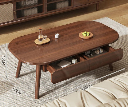 Table basse bois design à doubles plateaux - vente privée 14:173120x60x45CM