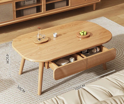 Table basse bois design à doubles plateaux - vente privée 14:200004889100x50x45CM