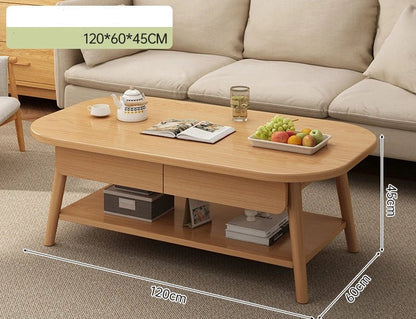 Table basse bois design à doubles plateaux - vente privée 14:200006152120x60x45CM
