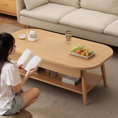 Table basse bois design à doubles plateaux - vente privée 14:200844062120x60x45CM