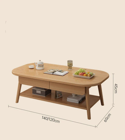 Table basse bois design à doubles plateaux - vente privée 14:200844062120x60x45CM