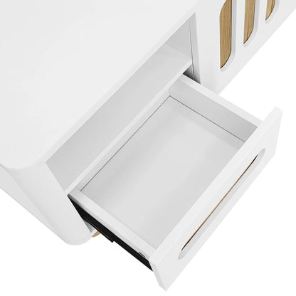 Table basse bois et blanc scandinave 105x50x40 cm - vente privée 14:200002130
